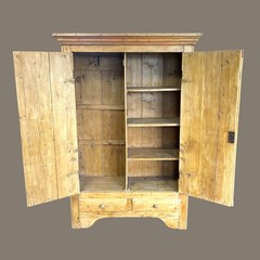 Vintage Irish Scrubbed Pine Cabinet