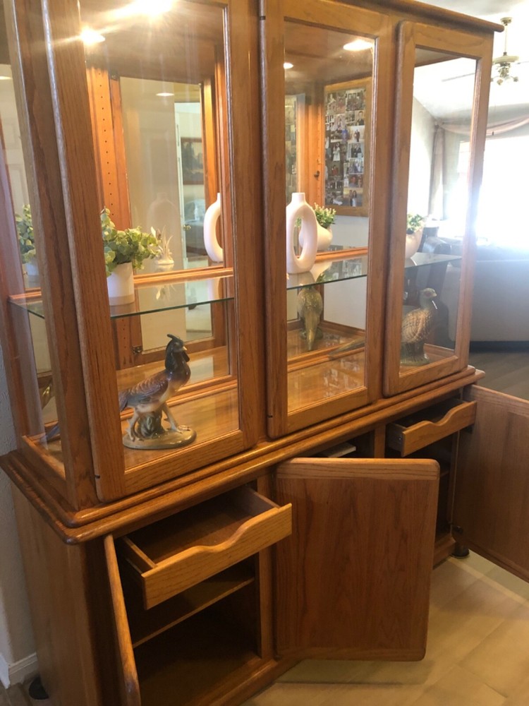 custom made solid oak china cabinet