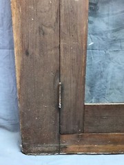 VTG Wood Cabinet Door Face Front Country Cabin Lodge Glass Window Old 1523-23B