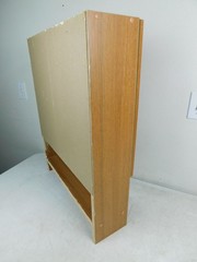 Wall Mount Vanity Medicine Storage Cabinet 2 Door Towel Rack Oak Finish Cupboard