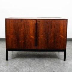 Mid Century Modern Compact Credenza Cabinet Refrigerator Storage Silkeborg Lock