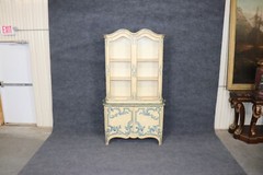Baker Paint Decorated Venetian Italian Vitrine Display China Cabinet Vitrine