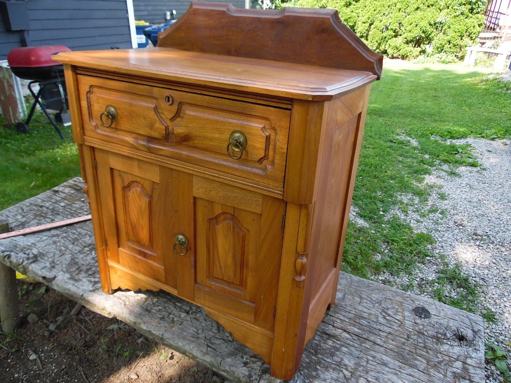 Antique 1880’s butternut? Commode small Dresser cabinet “29 W, H 34″ D 16”