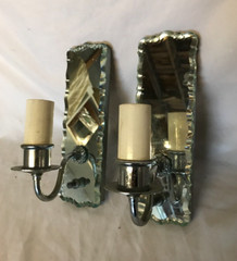 VTG Mid Century Medicine Cabinet Mirror Niche Pair Sconces Bathroom Set 1844-24B
