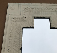 Vintage Decorative Salvaged Tin Ceiling Shabby 23×29 Metal Mirror Old 1719-25B