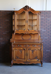 Antique French China Hutch ~French Vaisselier~ Carved Walnut Buffet Cabinet