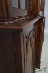 72383: JOHN WIDDICOMB Vintage Walnut Gothic Design Breakfront Display Bookcase
