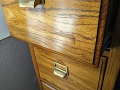 Vintage National Mt. Airy Solid Oak Wood 4-Drawer File Cabinet Mission Style