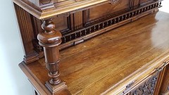 Large Antique French Renaissance Carved Sideboard Buffet Cabinet