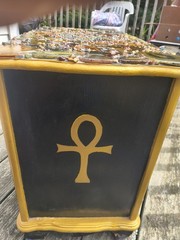Upcycled Seller Refurb. Alchemy Cabinet , Gemstones, Egyptian Symbols, Mona Lisa