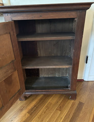 Antique Solid Walnut 1 Door 3 Shelf Spaces Perfect Size Cabinet For Any Room