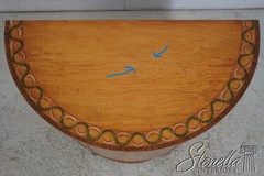 F70335: WELLINGTON HALL Satinwood Adams Painted Demi Lune Cabinet