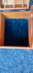 Wood Sewing Box Table Cabinet Country Rustic Primitive 12x9x 7 w/ Handle – VTG