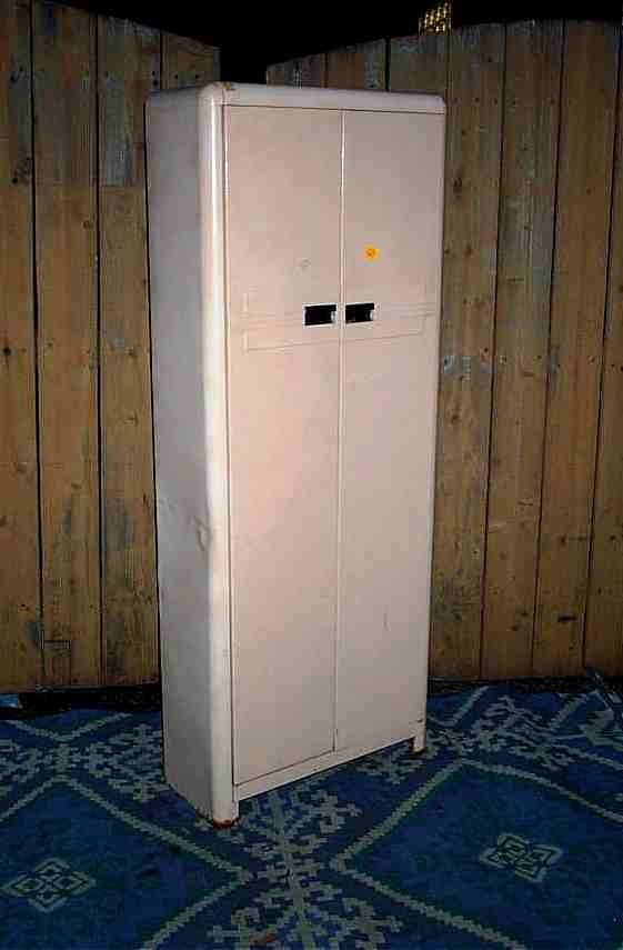 SHELF Kitchen Storage Pantry Metal CABINET 1950 Vintage Art Crest Style Cupboard
