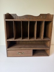 Old Time Wood Wooden Desk Office Letter Drawer Box Organizer | Ready to Hang