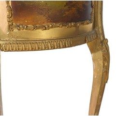 French Louis XVI Style Vernis Martin Decortated Gilt Wood & Ormolu Vitrine c1890