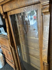 vintage antique curio cabinet With Mirror & Locking Door