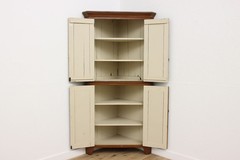 Farmhouse Antique Kitchen Corner Cupboard or Pantry Cabinet #55018