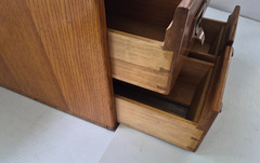 Vintage Oak 4 Drawer Card Catalog US Navy Remington Rand Dovetail Quality Heavy