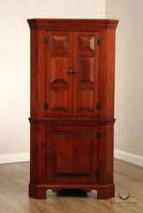 Custom Quality Early American Style Pine Corner Cabinet