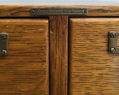 Vintage 4 Drawer Wooden Card Catalog File Cabinet Library Bureau Sole Makers
