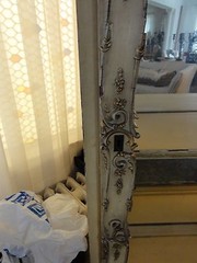 19th Cen Antique White Curio Display Cabinet