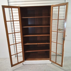 Antique Farmhouse Tall Cabinet/Cupboard White Paint 5 Moveable Shelves 6 FT