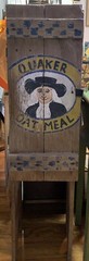 Primitive Country Style Hand Painted 1 Door Cupboard Cabinet W/ 2 Shelves