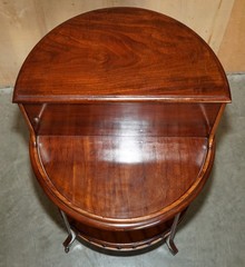 ANTIQUE VICTORIAN 1880 MAHOGANY CUT GLASS CRYSTAL SPINNING DRINKS CABINET TABLE