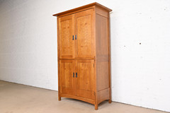 Stickley Mission Oak Arts & Crafts Media Armoire Cabinet