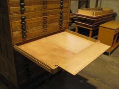 Vintage Hamilton wood 20 drawer flat file map cabinet 45.5″ x 34.5″ x 65″ high