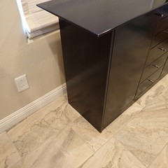 Black Lacquer Modern Designer Sideboard Credenza 58” 2 Door 6 Drawer Storage