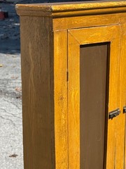 Antique paint decorated Folk Art cupboard cabinet grained Childs size 1900