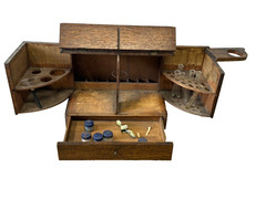 Antique Oak Apothecary Doctor travel cabinet with equipment 1890 medical