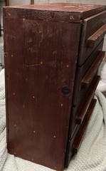 vtg Primitive Folk Art TULANE CA. Wooden Small Wall Fruit Box 4 Drawer Cabinet