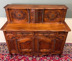 Antique French Buffet Sideboard Server Cupboard Panetiere Highly Carved Oak