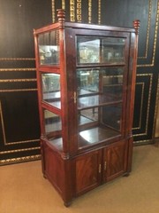 Three-sided glazed glass showcase in Biedermeier style from the 19th century