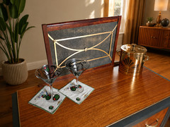 Elegant 1948 Vintage Mid Century Modern RCA Radio/Phono Bar Cabinet Conversion