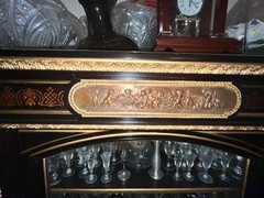 Vintage 1930’s Chinoiserie Hand Painted Display China Cabinet