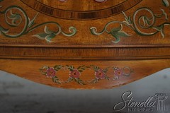 F70335: WELLINGTON HALL Satinwood Adams Painted Demi Lune Cabinet