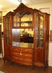 Fantastic Late 19th Century French Carved Walnut Side By Side Cabinet