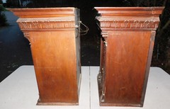 2 1800’s Antique Hanging Wall Cabinet English Colonial Cupboard 28 x 21 x 15″