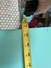 Vintage Wood Free standing Cabinet Turquoise End Cap 50’s Right Side 70in
