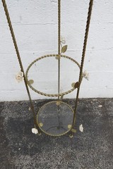 Hollywood Regency Brass Painted Finish Display Shelving Etagere 5460