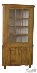 LF60896: Antique Paint Decorated 2 Piece Corner China Cabinet