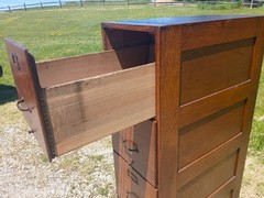 Antique Oak Four Drawer File Cabinet 1920s Lot 2