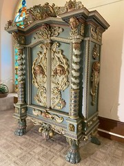 Rare 19th-Century Danish Cupboard — Carved & Painted, Museum Quality