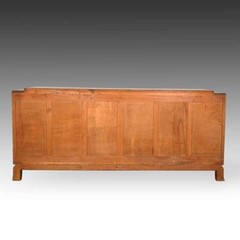 VINTAGE FRENCH ART DECO CONSOLE CABINET WALNUT BRASS MOUNTS FRANCE 20TH C.