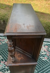 Tomlinson 1930s/40s Jacobean Revival Gothic Carved Romano Oak Court Cupboard