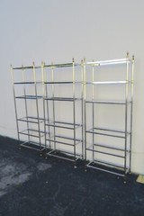 Boeing Company Chrome and Glass Display Shelving Etageres set of Three 9640